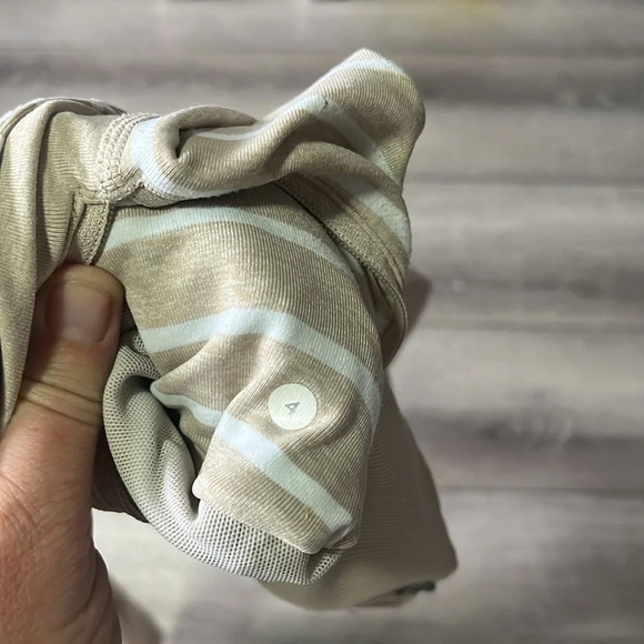 Lululemon Nice Asana Jacket Deauville Stripe Cashew White / Heathered Cashew 4 - Picture 6 of 6